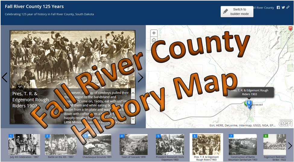 Fall River County History Map Snippet