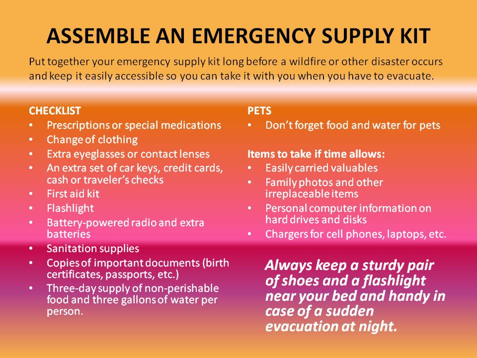Assemble An Emergency Supply Kit with list