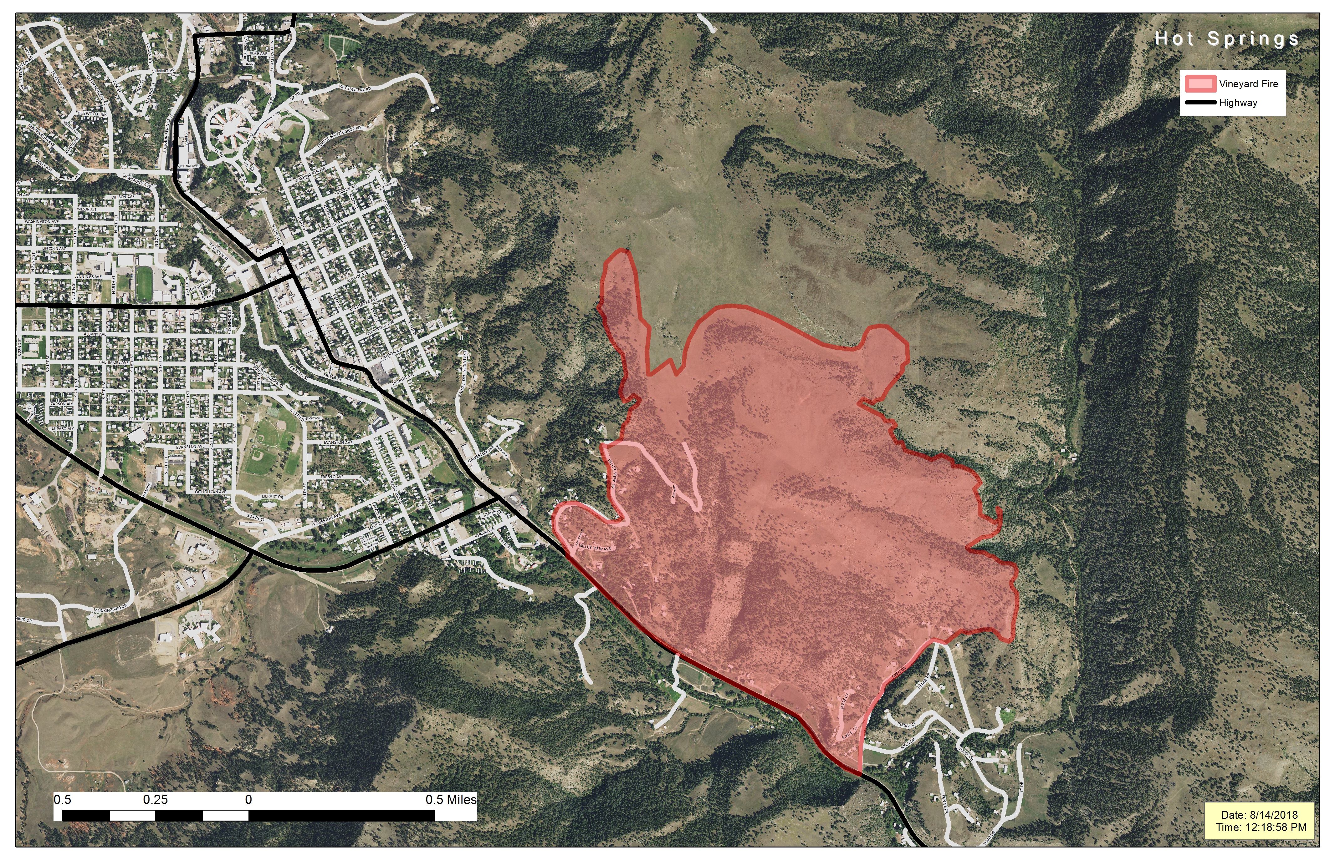 Map - Location of Vineyard Fire