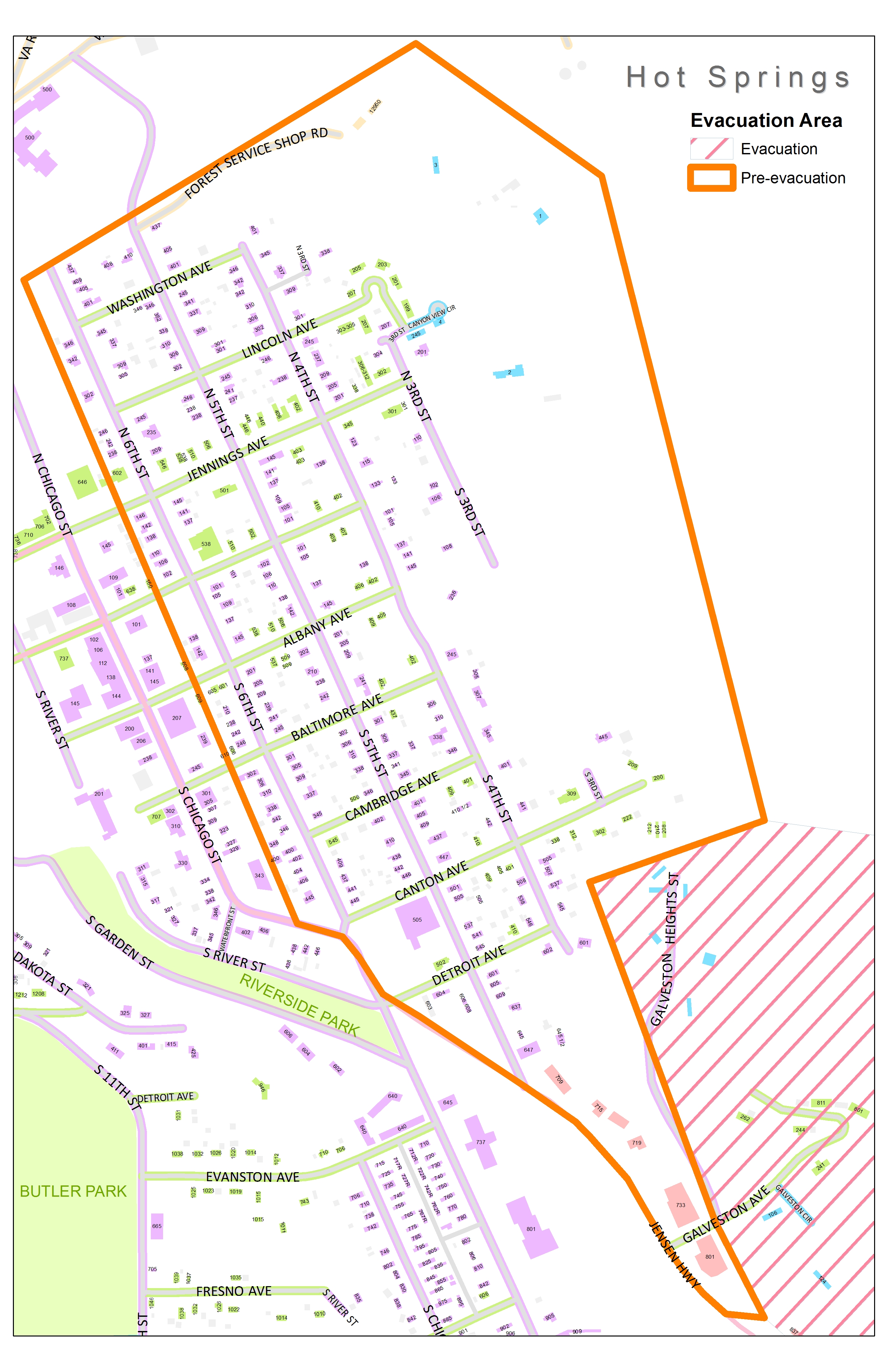 Map - Vineyard Fire Pre-evacuation area