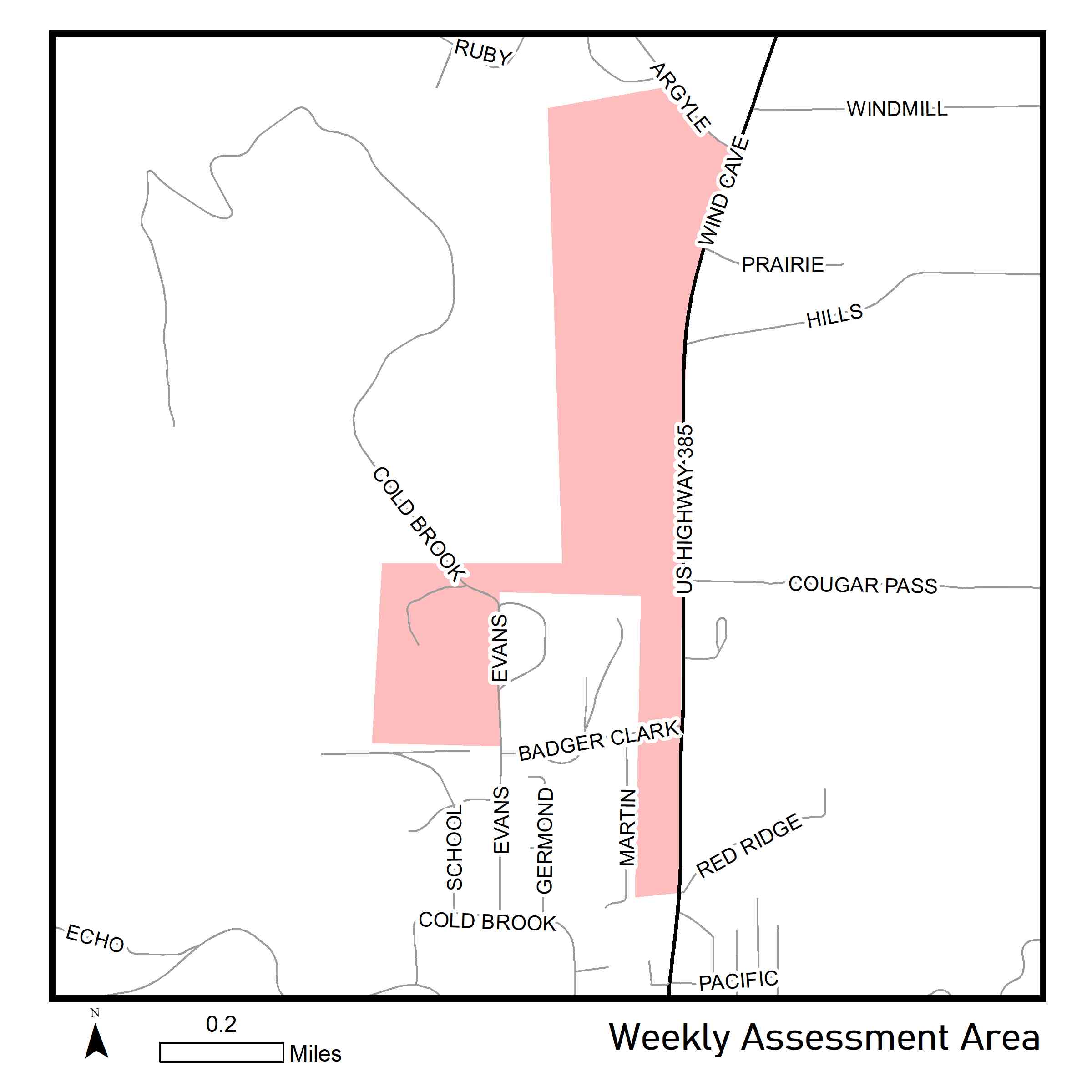 Map of reassessment area for September 4th.