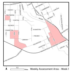 Map of reassessment area for week of June 7th.