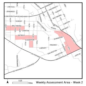 Map of assessment area for week of June 14th 2021.