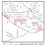 Map of reassessment area for week of June 21, 2021.