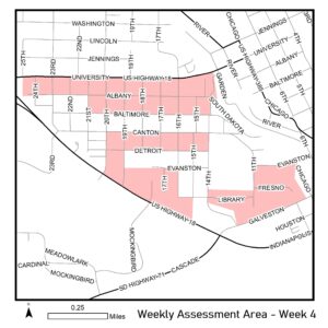 Map of assessment area for week of June 28th, 2021