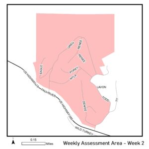 Map of reassessment area for week of July 11th, 2022.