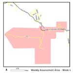 Map of reassessment area for week of July 25th, 2022.