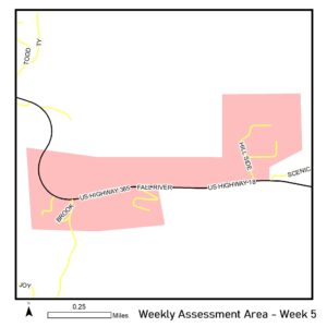 Map of reassessment area for the week of August 1st 2022.