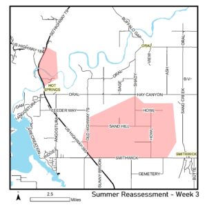 Map of reassessment area continued for week of May 22nd, 2023.