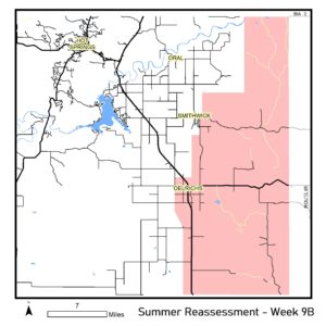 Map for reassessment area that will be worked beginning September 5th 2024. 