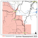 Map of the area for summer reassessment for 2025. Shows the western portion of Fall River County.