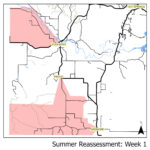 Map of reassessment area for week 1 of summer 2025 reassessment.