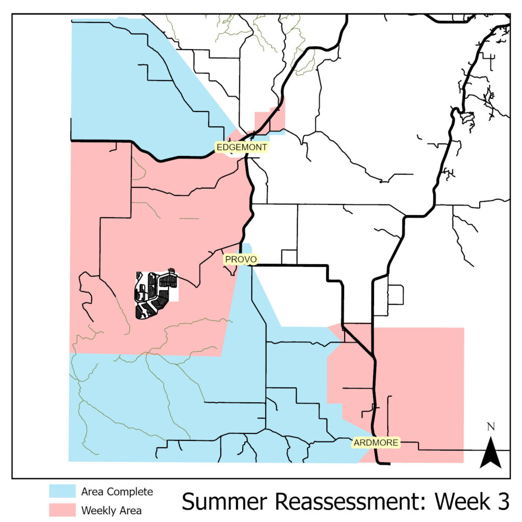 Map of reassessment area for week of June 2nd.