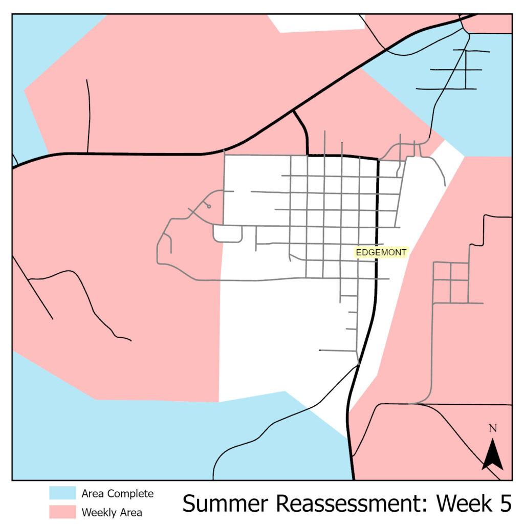 Map of reassessment area for week of June 16th within Edgemont