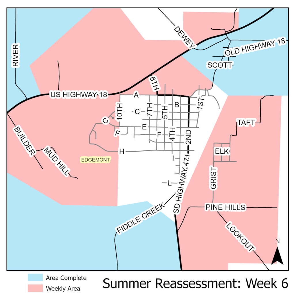 Map of reassessment area in Edgemont for week of June 23, 2025.