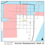 Map of reassessment area for week of July 21st, showing parts of the City of Edgemont north of Mogul Way and west of 7th Avenue.
