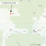 Map of approximate location of Sundance Fire.